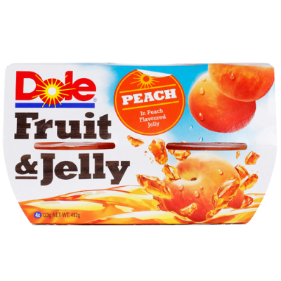 Dole Fruit & Jelly Peach Flavoured Jelly 4pk