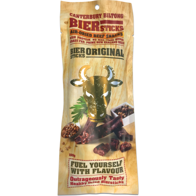 Canterbury Biltong Biersticks Original Air-Dried Beef Snacks 100g