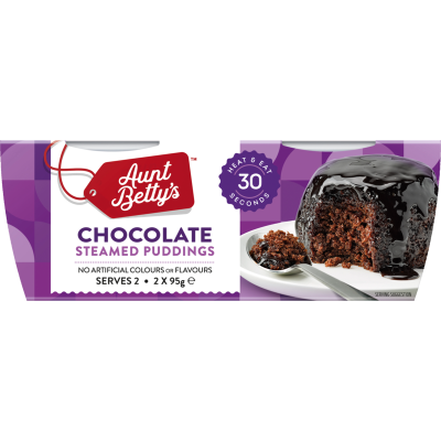 Aunt Betty's Chocolate Steamed Puddings 2 x 95g