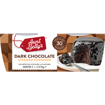 Aunt Betty's Dark Chocolate Steamed Puddings 2 x 95g
