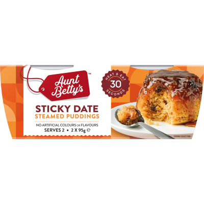 Aunt Betty's Sticky Date Steamed Puddings 2 x 95g