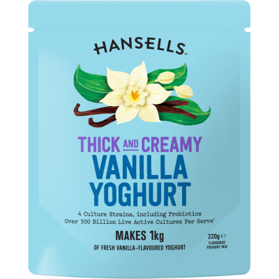 Hansells Thicky And Creamy Vanilla Yoghurt Mix 220g