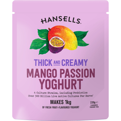Hansells Thick And Creamy Mango Passion Yoghurt Mix 220g