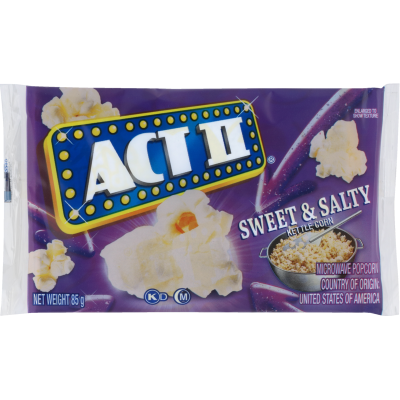 Act II Sweet & Salty Kettle Corn Microwave Popcorn 85g