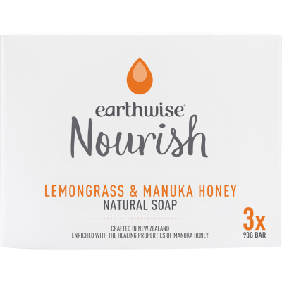 Earthwise Lemongrass & Manuka Honey Natural Soap 3 x 90g