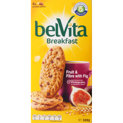 Belvita Fruit & Fibre With Fig Breakfast Biscuits 300g BB 30/06.24