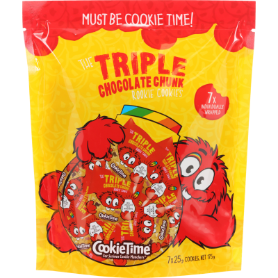 Cookie Time Triple Chocolate Chunk Cookies 7 x 25g