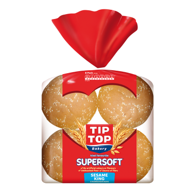 Tip Top Supersoft Sesame King Hamburger Buns 8pk