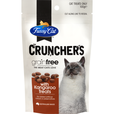 Fussy Cat Crunchers Grainfree Kangaroo Cat Treats 100g