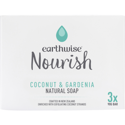 Earthwise Coconut & Gardenia Natural Soap 3 x 90g