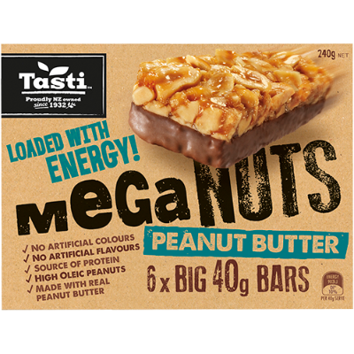 Tasti Meganuts Peanut Butter Bar 6 x 40g