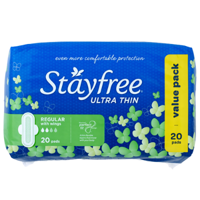 Stayfree Ultra Thin Regular Pads With Wings 20pk