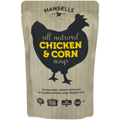 Hansells All Natural Chicken & Corn Soup 400g