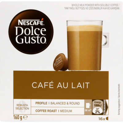 Nescafe Dolce Gusto Cafe Au Lait Coffee Capsules 16pk
