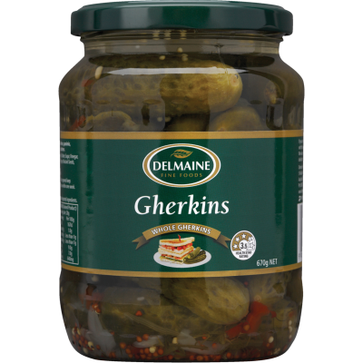 Delmaine Whole Gherkins 670g