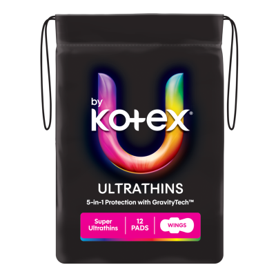 U By Kotex Ultrathins Super Pads With Wings 12pk