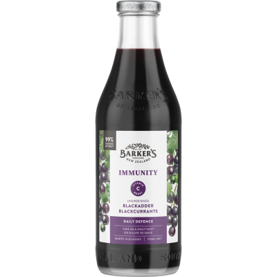 Barker's Immunity Unsweetened Blackadder Blackcurrants Fruit Syrup 710ml