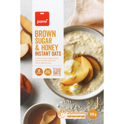 Pams Brown Sugar & Honey Instant Oats Sachets 350g