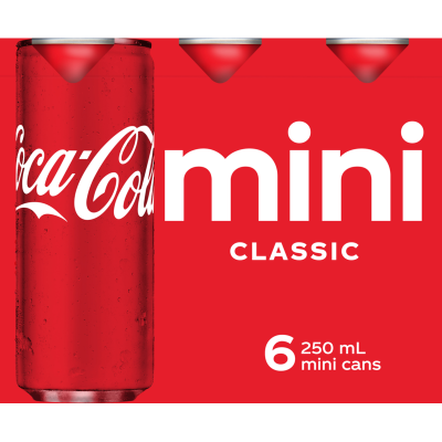 Coca-Cola Soft Drink Mini Cans 6 x 250ml