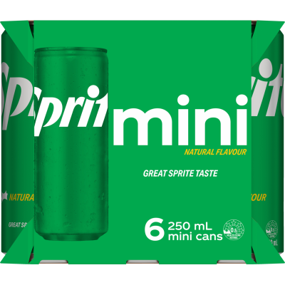Sprite Natural Flavour Soft Drink Mini Cans 6 x 250ml