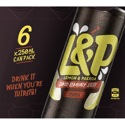 L&P Soft Drink Cans 6 x 250ml