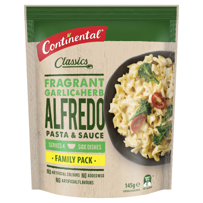 Continental Fragrant Garlic & Herb Alfredo Pasta & Sauce 145g