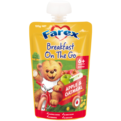 Farex Breakfast On The Go Apple & Oatmeal 6+ Months 120g