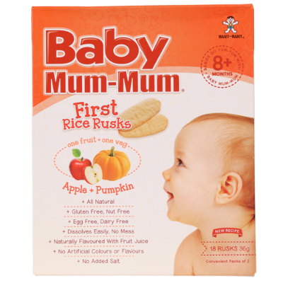 Baby Mum-Mum Apple & Pumpkin First Rice Rusks 36g