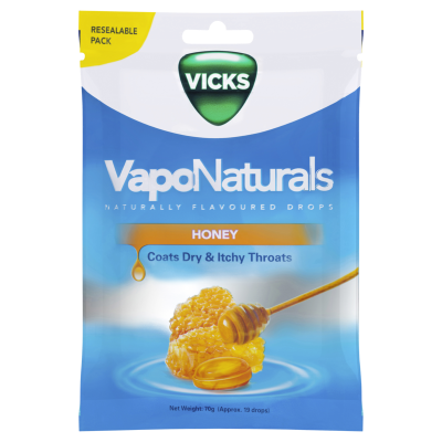 Vicks VapoNaturals Honey Throat Drops 70g