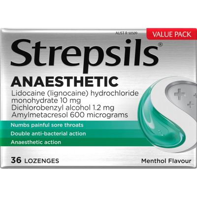 Strepsils Plus Anaesthetic Sore Throat Lozenges 36pk