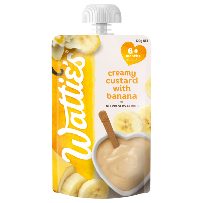 Wattie's For Baby Creamy Custard With Banana 6+ Months Smooth 120g