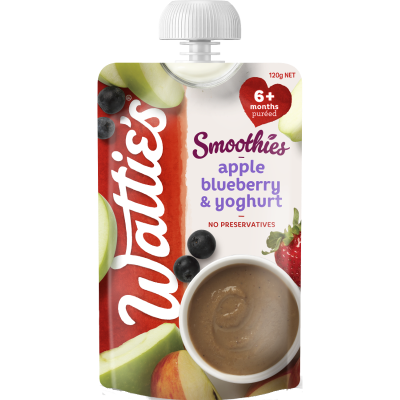 Wattie's For Baby Apple Blueberry & Yoghurt Smoothies 6+ Months Pureed 120g