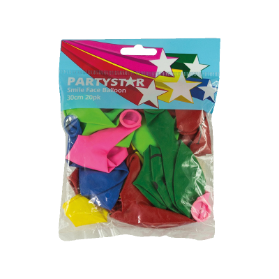 Korbond Party Star Smile Face Balloons 30cm ea