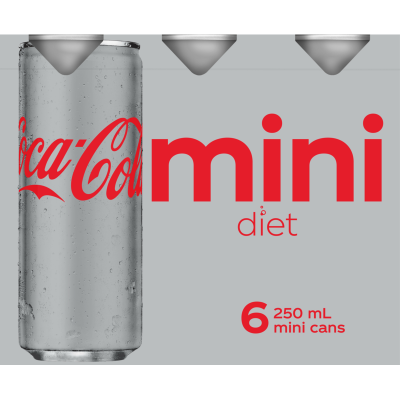 Diet Coca-Cola Soft Drink Cans 6 x 250ml