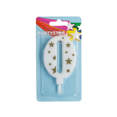 Korbond Party Star Number 0 Candle 1pk