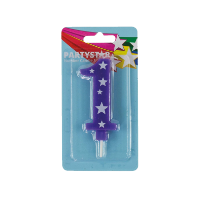 Korbond Party Star Number 1 Candle 1pk