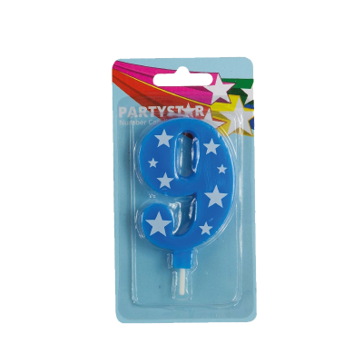 Korbond Party Star Number 9 Candle 1pk