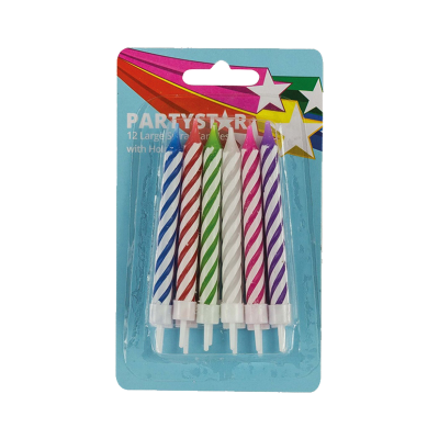 Korbond Party Star Large Spiral Candles With Holders ea