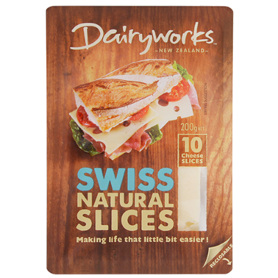 Dairyworks Swiss Cheese Slices 200g