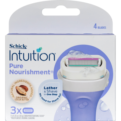 Schick Intuition Pure Nourishment Razor Blades 3pk