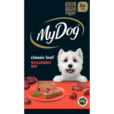 My Dog Classic Loaf With Gourmet Beef Wet Dog Food 6 x 100g