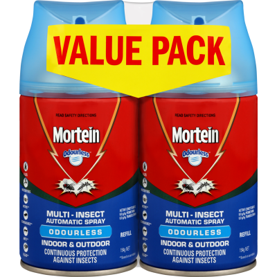 Mortein Indoor & Outdoor Odourless Multi Insect Automatic Spray 2 x 154g