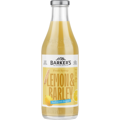 Barker's Lemon & Barley Reduced Sugar Fruit Syrup 710ml