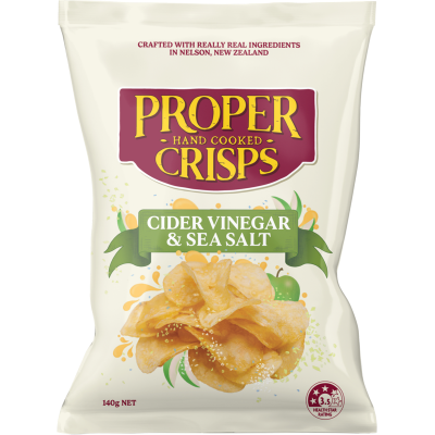 Proper Crisps Cider Vinegar & Sea Salt Potato Crisps 140g