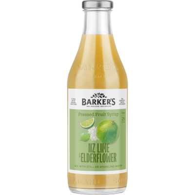 Barker's NZ Lime With Elderflower Pressed Fruit Syrup 710ml