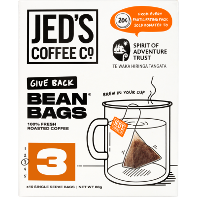 Jed's Coffee Co. #3 Strong Strength Coffee Bean Bags 10pk