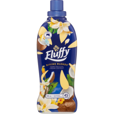 Fluffy Divine Blends Warm Vanilla & Creamy Coconut Fabric Softener Conditioner 900ml