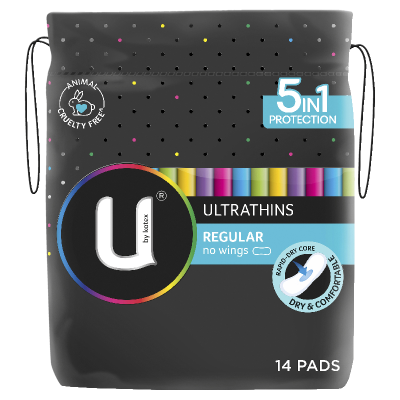 U By Kotex Ultrathins Regular Pads 14pk