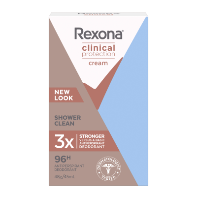 Rexona Clinical Protection Shower Clean 96Hr Antiperspirant Deodorant 45ml