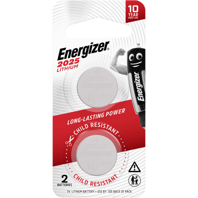 Energizer CR2025 Lithium Coin Battery 2pk